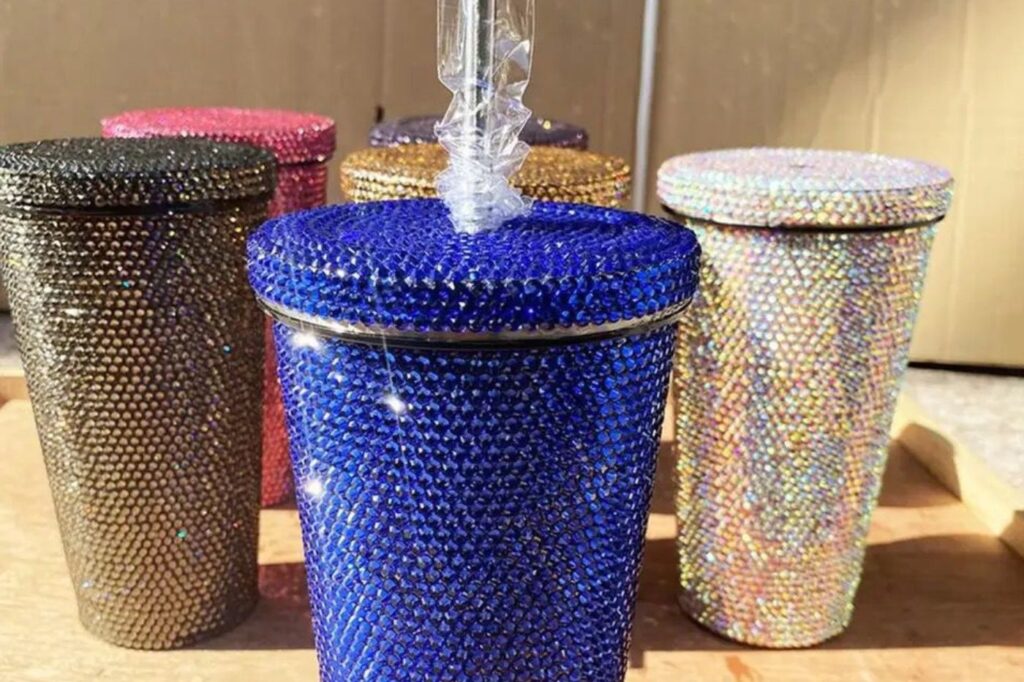 Crystallised drink tumbler from Crystalella in various colours